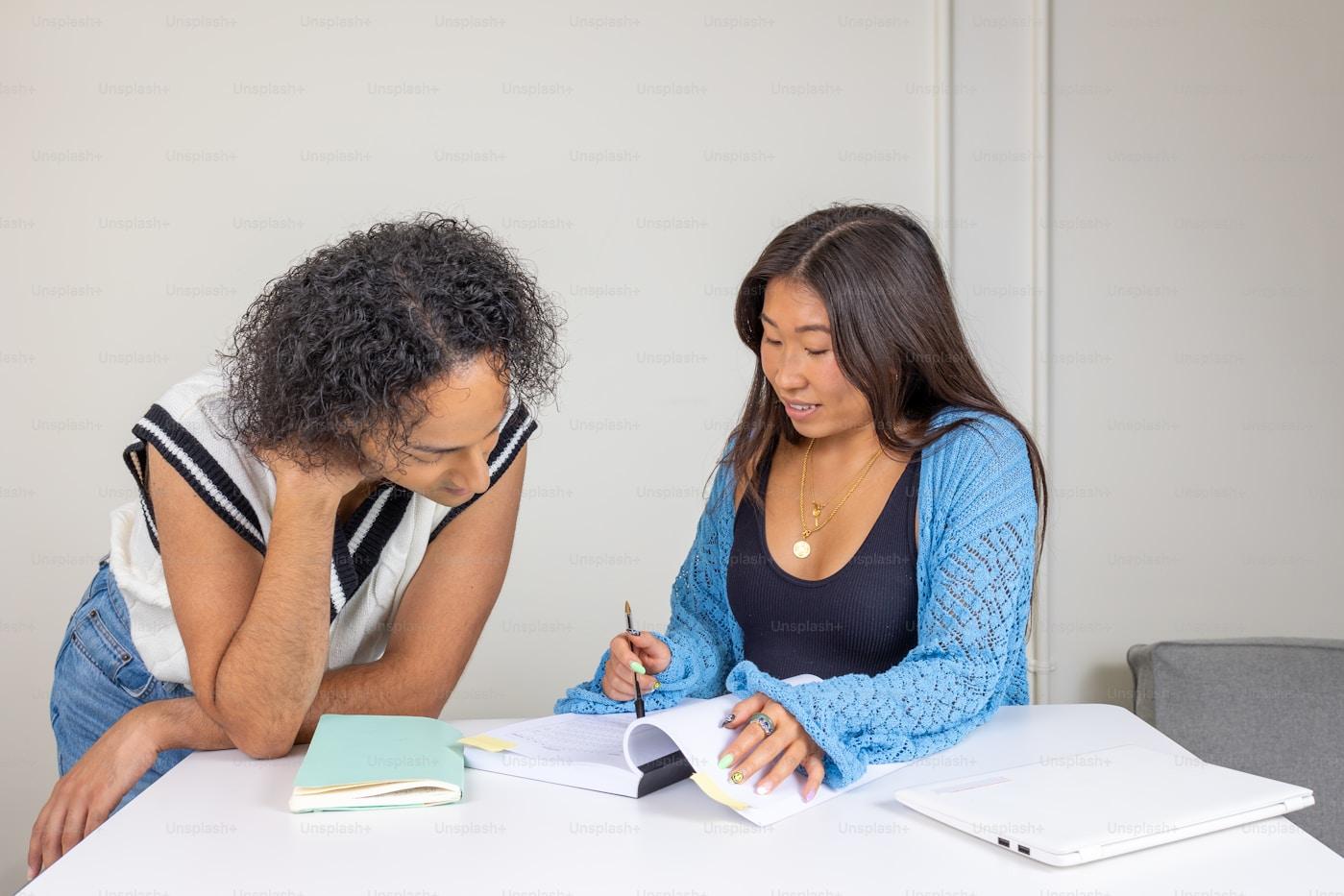 Happy teacher and student